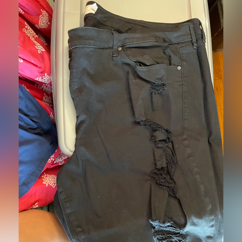 Plussize black denim jeans